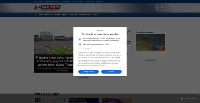 Security scan screenshot of https://www.wbay.com
