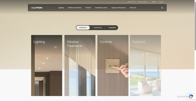 Security scan screenshot of lutron.com