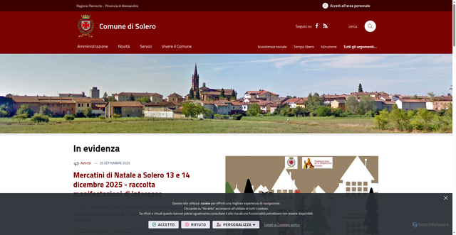 Security scan screenshot of https://www.comune.solero.al.it/it-it/home