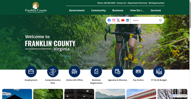 Security scan screenshot of https://franklincountyva.gov/