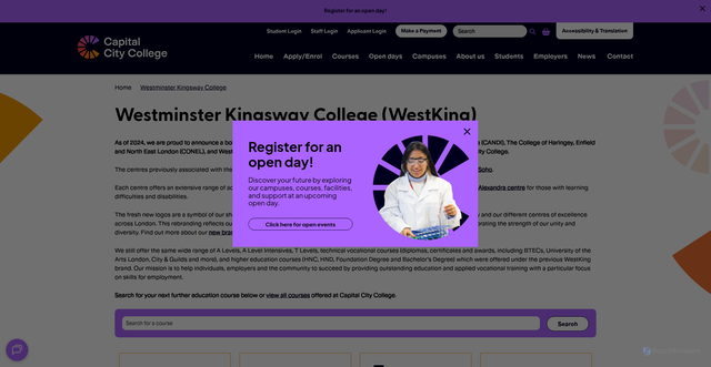 Security scan screenshot of https://www.capitalccg.ac.uk/westking