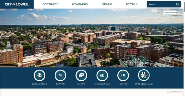 Security scan screenshot of https://lowellma.gov/