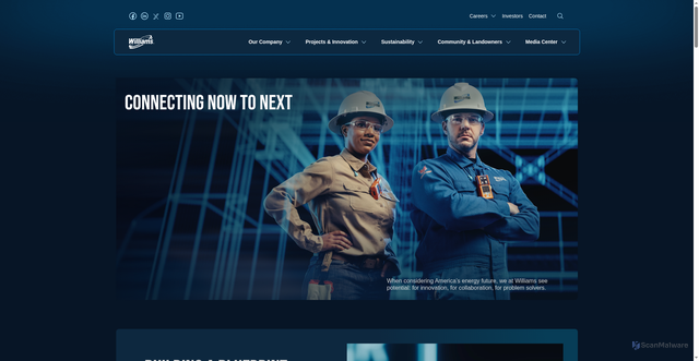 Security scan screenshot of https://williams.com