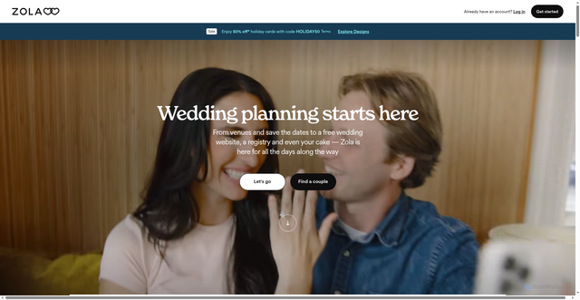 Security scan screenshot of https://welcome.zola.com
