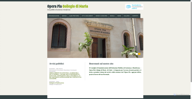 Security scan screenshot of https://www.operapiacinisi.it/pages/homepage.php