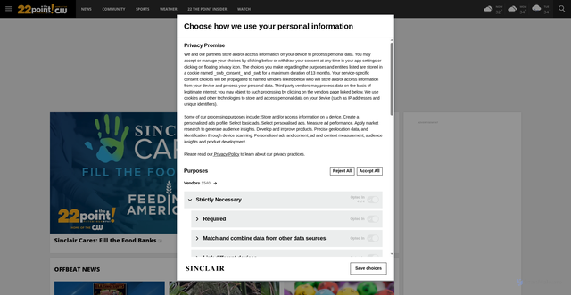 Security scan screenshot of https://22thepoint.com/