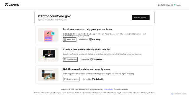 Security scan screenshot of https://stantoncountyne.gov/