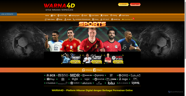 Security scan screenshot of https://apkwarna4d1.xyz/desktop/game/sport/cmd