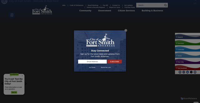 Security scan screenshot of https://www.fortsmithar.gov/
