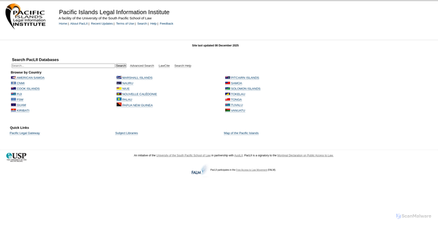 Security scan screenshot of https://www.paclii.org/