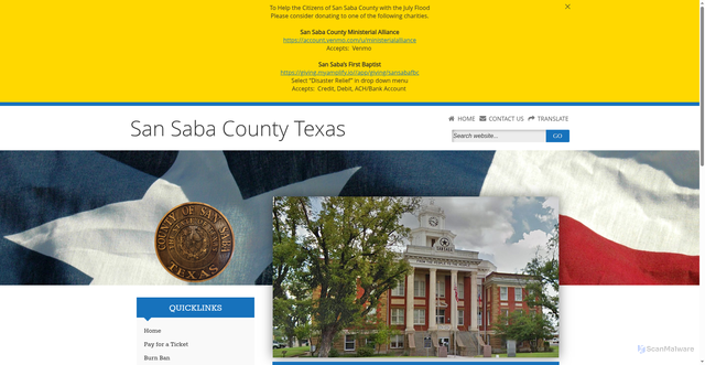 Security scan screenshot of https://www.co.san-saba.tx.us/