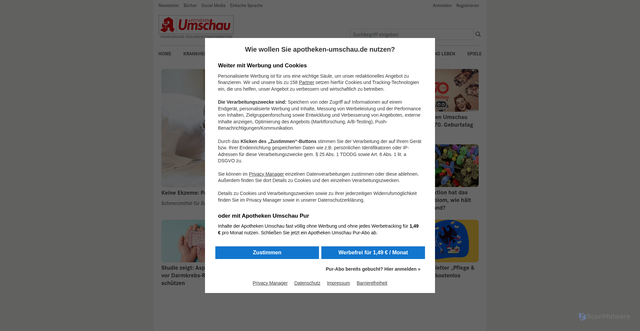 Security scan screenshot of https://www.apotheken-umschau.de