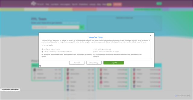 Security scan screenshot of https://fpl.team/