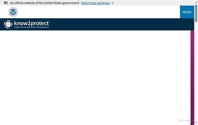 Security scan screenshot of https://know2protect.gov/