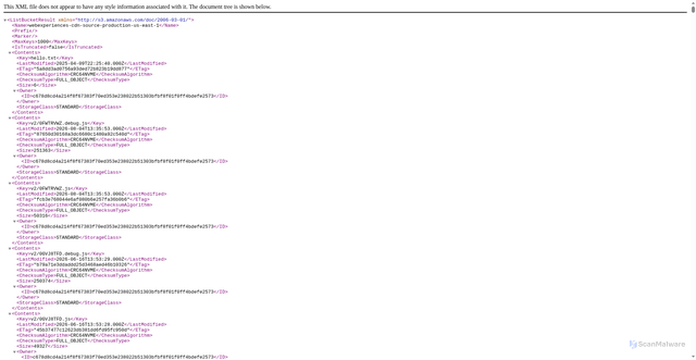 Security scan screenshot of https://cdn.webexperiences.com