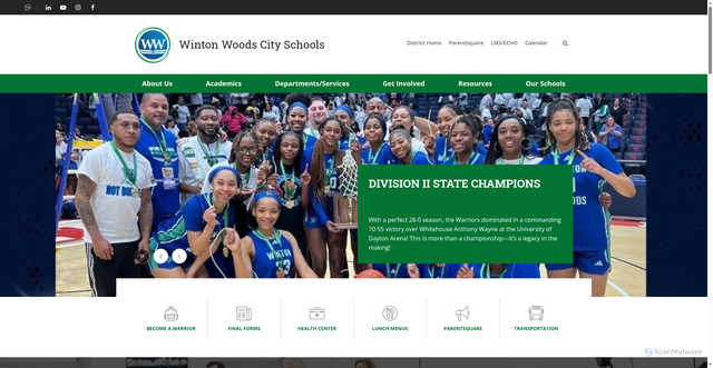 Security scan screenshot of https://www.wintonwoods.org/