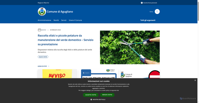 Security scan screenshot of https://www.comune.agugliano.an.it