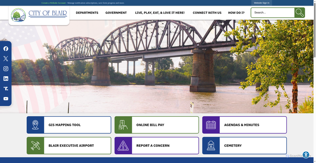 Security scan screenshot of https://blairne.gov/