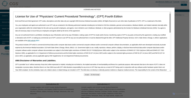 Security scan screenshot of https://cgsmedicare.com
