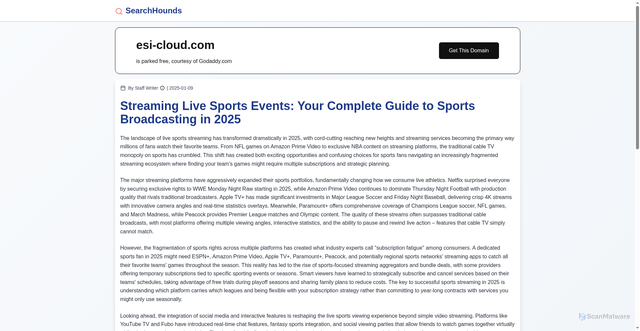 Security scan screenshot of https://esi-cloud.com