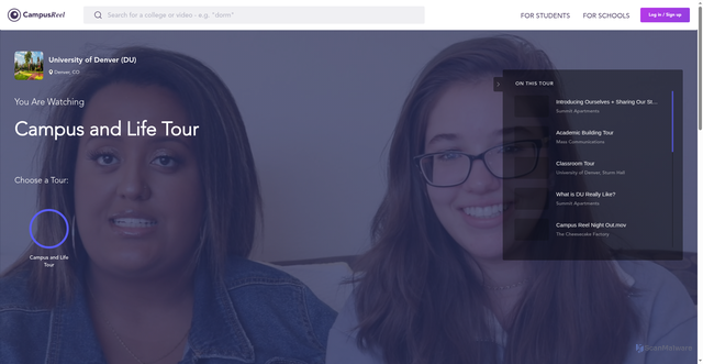 Security scan screenshot of https://www.campusreel.org/colleges/university-of-denver
