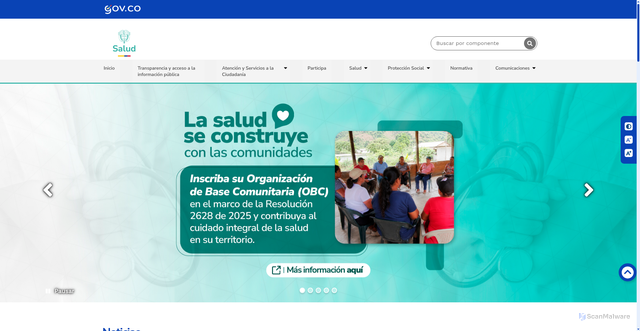 Security scan screenshot of https://www.minsalud.gov.co