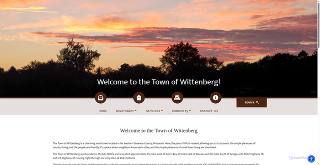 Security scan screenshot of https://townofwittenbergwi.gov/