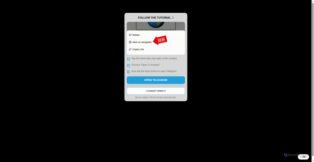 Security scan screenshot of https://grupinhogratis.pages.dev/Segredo%20Total