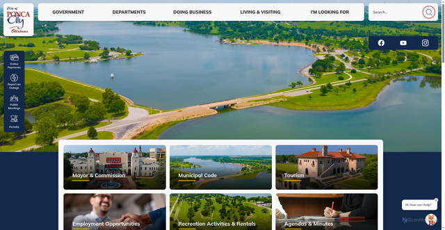 Security scan screenshot of https://poncacityok.gov/