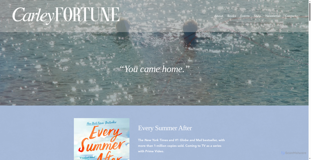 Security scan screenshot of https://www.carleyfortune.com/every-summer-after