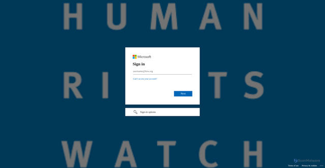 Security scan screenshot of https://hrworg-my.sharepoint.com