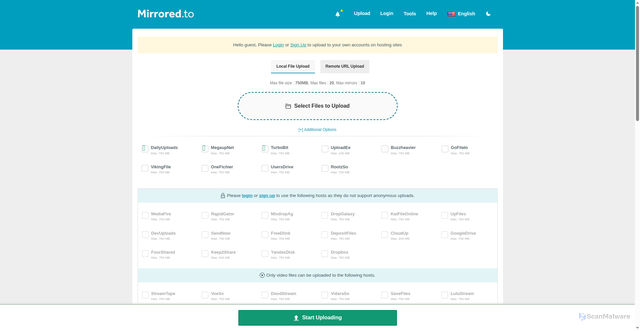 Security scan screenshot of https://www.mirrored.to
