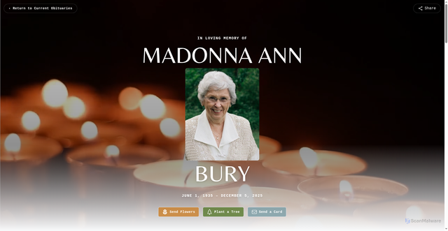 Security scan screenshot of https://www.egglestonmeinert.com/obituaries/madonna-bury