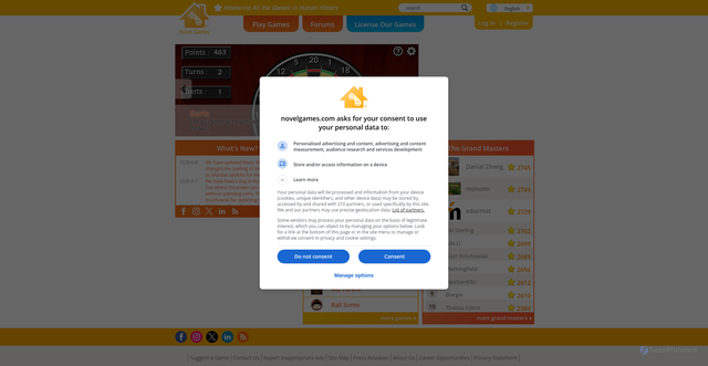 Security scan screenshot of https://novelgames.com