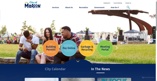 Security scan screenshot of https://www.cityofmarion.org/