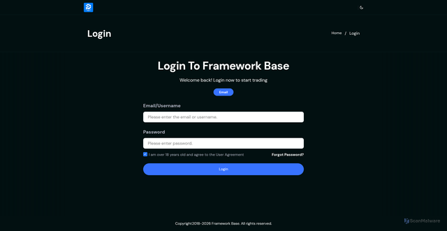 Security scan screenshot of http://frameworkbasecore.vip/
