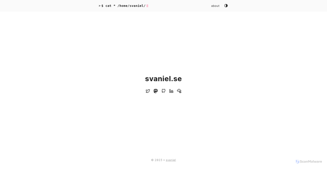 Security scan screenshot of https://svaniel.se
