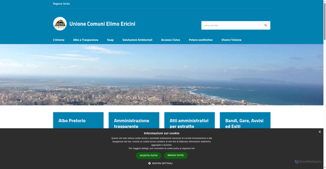 Security scan screenshot of https://www.unionecomunielimoericini.it/it