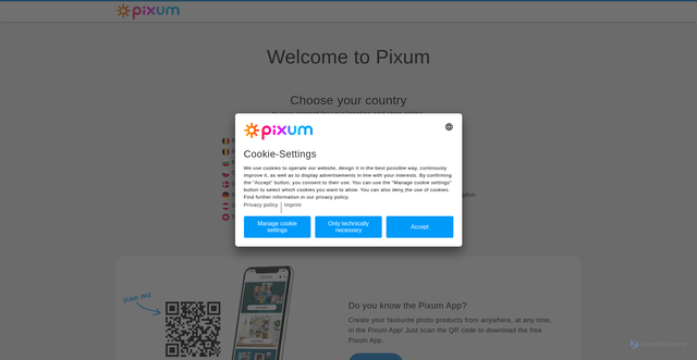 Security scan screenshot of https://pixum.com