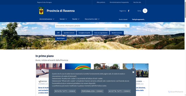 Security scan screenshot of https://www.provincia.ra.it/