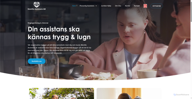 Security scan screenshot of https://manillaassistans.se