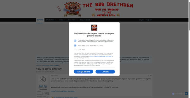 Security scan screenshot of https://www.bbq-brethren.com/threads/how-to-carve-a-turkey.266834/