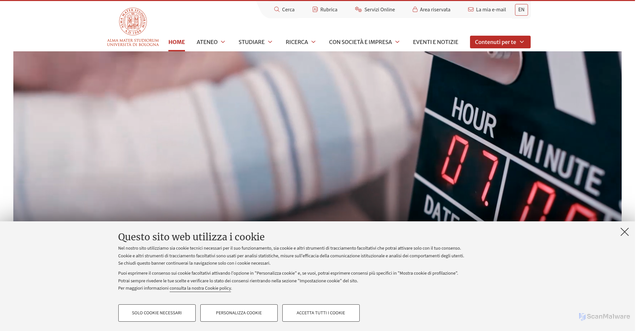 Security scan screenshot of https://www.unibo.it/it