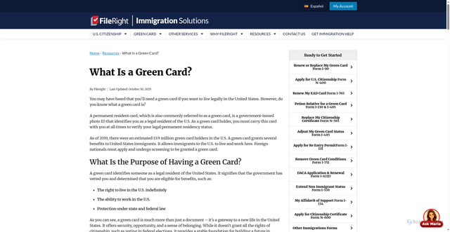 Security scan screenshot of https://www.fileright.com/resources/green-card/