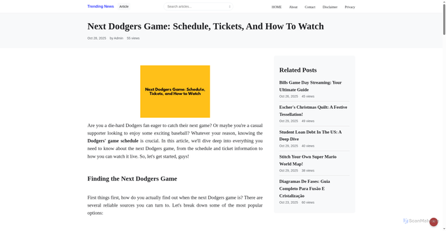 Security scan screenshot of https://keyperhomes.com/blog/next-dodgers-game-schedule-tickets