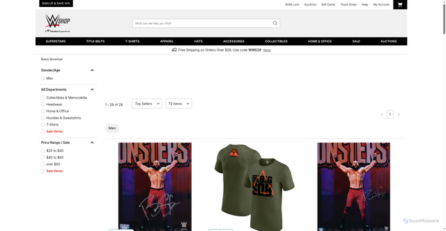 Security scan screenshot of https://shop.wwe.com/en/braun-strowman/t-2312609189+z-976856-331818773