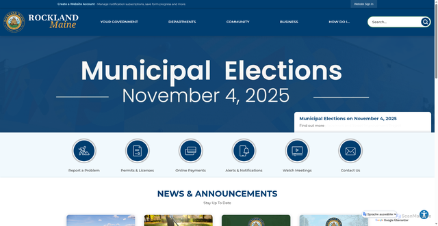 Security scan screenshot of https://rocklandmaine.gov/