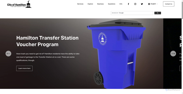 Security scan screenshot of https://www.hamilton-oh.gov/