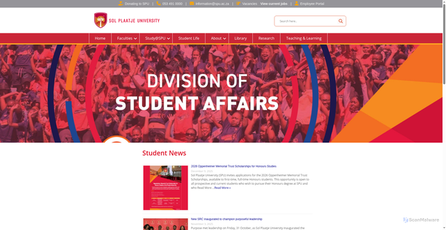 Security scan screenshot of https://solplaatjeuni.com/index.php/student-news-2/