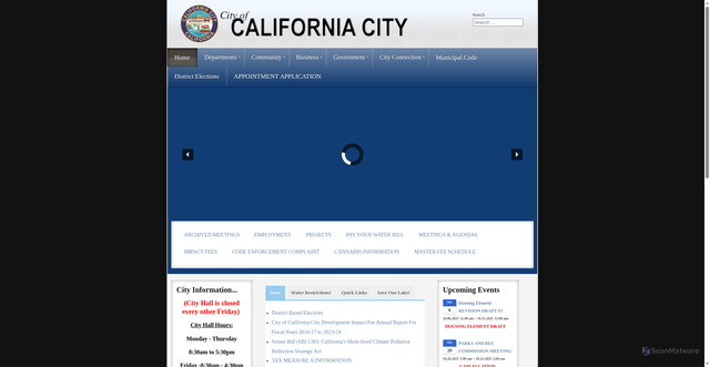 Security scan screenshot of https://californiacity-ca.gov/